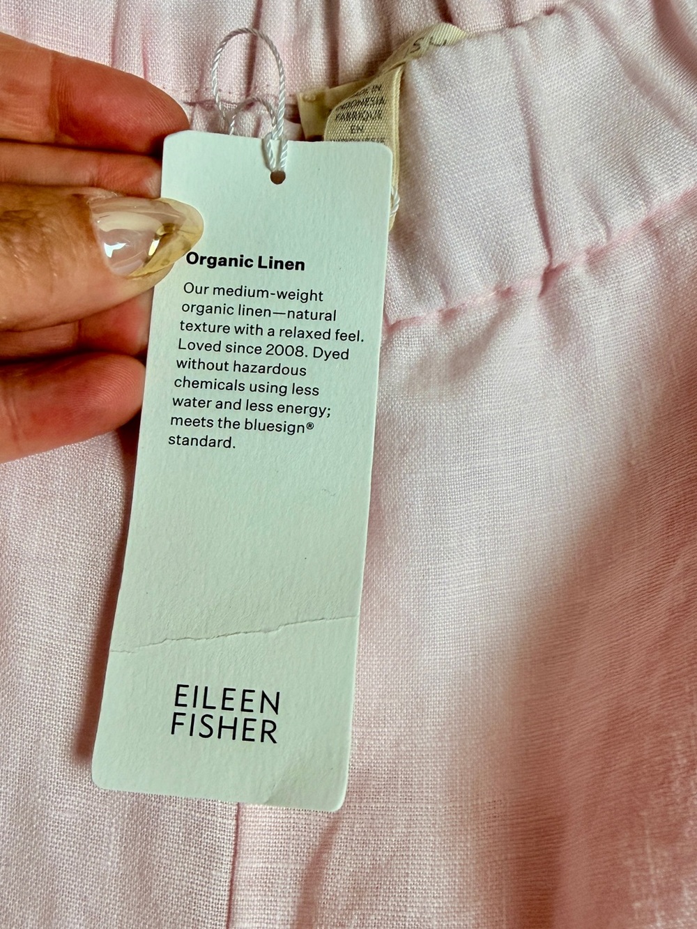 Eileen Fisher 100% Linen Soft Pink Lantern Pants - Picture 4 of 8